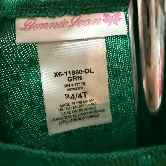 Bonnie Jean Teal Polka Dot Dress with Bow - Picture 3 of 7